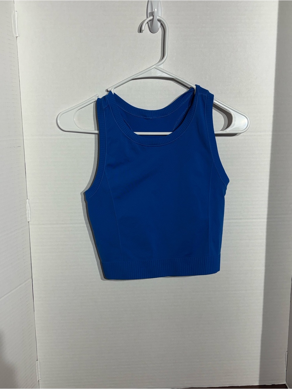 Women's Cropped Ribbed Tank Top - Blue